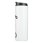 Modern zwart wit gepersonaliseerd monogram en naam thermosbeker (Geroteerd rechts)