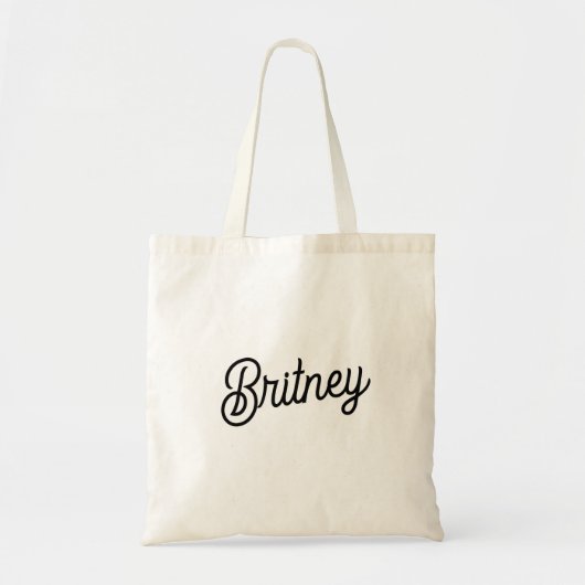 Modern zwart wit gepersonaliseerd monogram en naam tote bag (Voorkant)