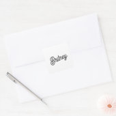 Modern zwart wit gepersonaliseerd monogram en naam vierkante sticker (Envelop)