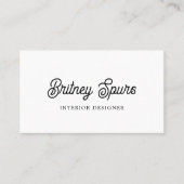 Modern zwart wit gepersonaliseerd monogram en naam visitekaartje (Voorkant)