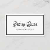 Modern zwart wit gepersonaliseerd monogram en naam visitekaartje (Voorkant)