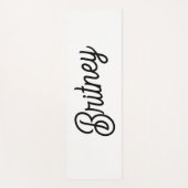 Modern zwart wit gepersonaliseerd monogram en naam yogamat (Voorkant)