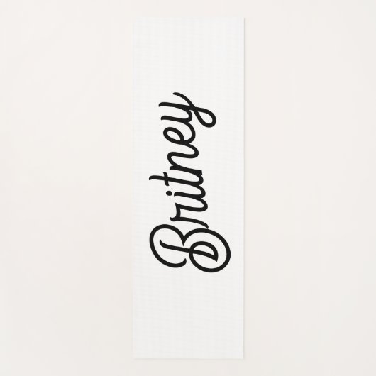 Modern zwart wit gepersonaliseerd monogram en naam yogamat (Voorkant)