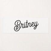 Modern zwart wit gepersonaliseerd monogram en naam yogamat (Voorkant (horizontaal))