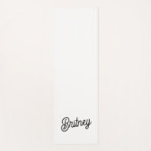 Modern zwart wit gepersonaliseerd monogram en naam yogamat (Voorkant)