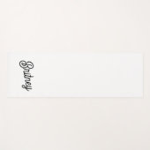Modern zwart wit gepersonaliseerd monogram en naam yogamat (Voorkant (horizontaal))