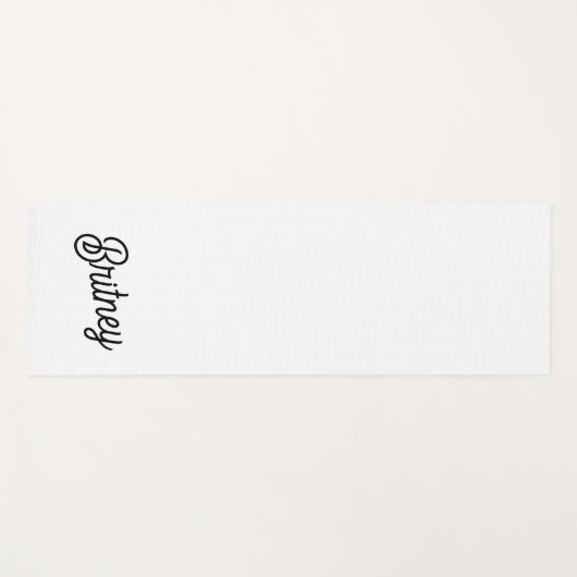 Modern zwart wit gepersonaliseerd monogram en naam yogamat (Voorkant (horizontaal))