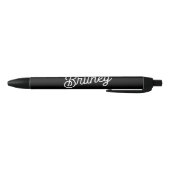 Modern zwart wit gepersonaliseerd monogram en naam zwarte inkt pen (Bodem)