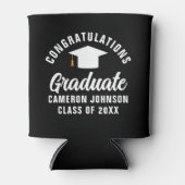 Modern Zwart Wit Gepersonaliseerde Graduation Part Blikjeskoeler (Voorkant)