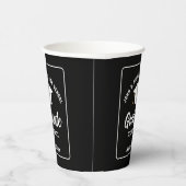 Modern Zwart Wit Gepersonaliseerde Graduation Part Papieren Bekers (Rechts)