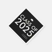 Modern Zwart Wit Gepersonaliseerde Graduation Part Servet (Hoek)