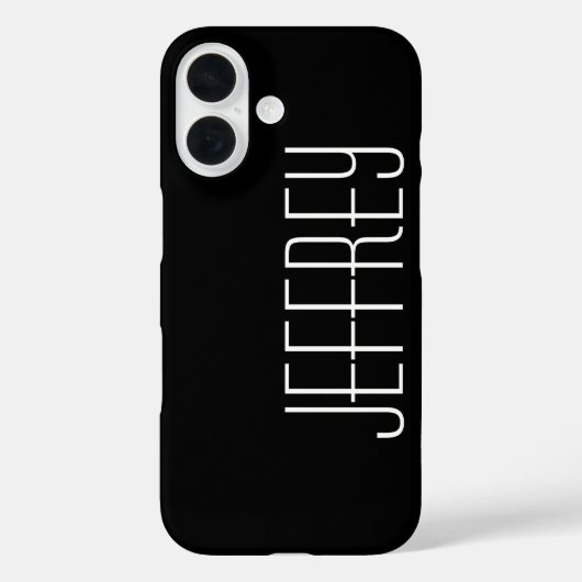 Modern, zwart-wit, gepersonaliseerde Jumbo naam Case-Mate iPhone Case (Achterkant)
