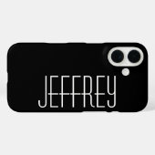Modern, zwart-wit, gepersonaliseerde Jumbo naam Case-Mate iPhone Case (Achterkant (horizontaal))