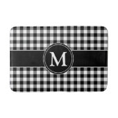 Modern zwart-wit geplakt monogram badmat (Voorkant)