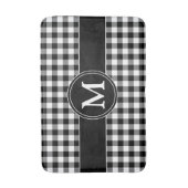 Modern zwart-wit geplakt monogram badmat (Voorkant Verticaal)