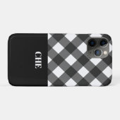 Modern zwart-wit geplakt monogram Case-Mate iPhone case (Achterkant (horizontaal))