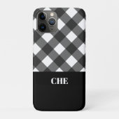 Modern zwart-wit geplakt monogram Case-Mate iPhone case (Achterkant)