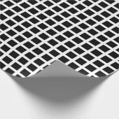 Modern zwart-wit gerasterd raster cadeaupapier (Hoek)
