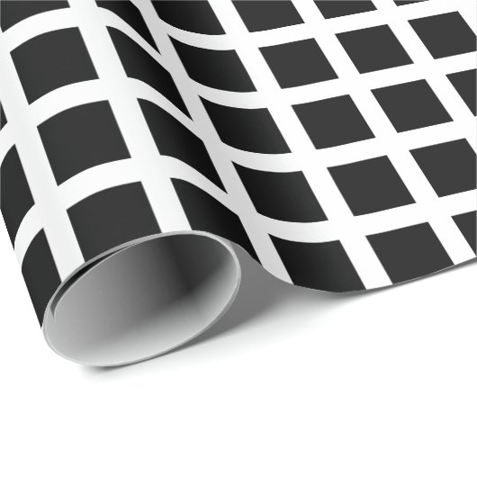 Modern zwart-wit gerasterd raster cadeaupapier (Rol Hoek)