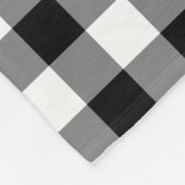 Modern zwart-wit geruit fleece deken (Hoek)