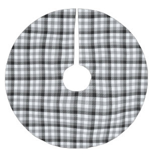Modern zwart-wit geruit gingham grafisch patroon kerstboom rok