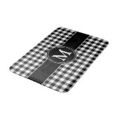 Modern zwart-wit geruit monogram badmat (Gekanteld)
