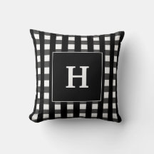 Modern zwart-wit geruit monogram