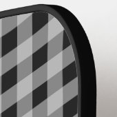 Modern zwart-wit geruit monogram vastgesteld pickleball paddle (Links Detail)