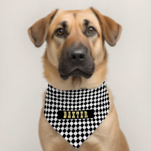 Modern Zwart Wit Geruit Schattigee Pet Dog Puppy