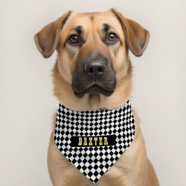 Modern Zwart Wit Geruit Schattigee Pet Dog Puppy
