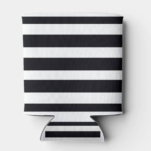 Modern zwart-wit gestreept blikjeskoeler (Achterkant)