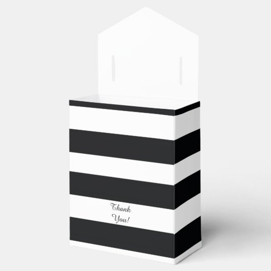 Modern Zwart Wit Gestreept Favoriet Doos Bedankdoosjes (Geopend)