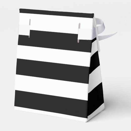 Modern Zwart Wit Gestreept Favoriet Doos Bedankdoosjes (Achterkant)