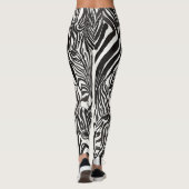 Modern zwart-wit gestreepte safari zebra dier leggings (Achterkant)