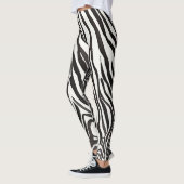 Modern zwart-wit gestreepte safari zebra dier leggings (Links)