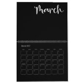 Modern zwart-wit gevuld kalender (Mar 2027)