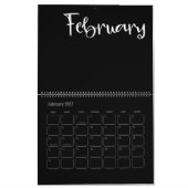 Modern zwart-wit gevuld kalender (Feb 2027)