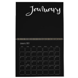 Modern zwart-wit gevuld kalender
