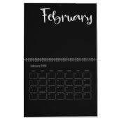 Modern zwart-wit gevuld kalender (Feb 2026)