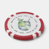 Modern Zwart Wit Gin Tonic Drink Voucher Bruiloft Poker Chips (Enkel)