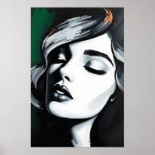 Modern zwart-wit glamourposter poster (Voorkant)