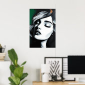Modern zwart-wit glamourposter poster (Thuiskantoor)
