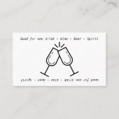 Modern Zwart Wit Glazen Bruiloft Drink Voucher Visitekaartje (Voorkant)