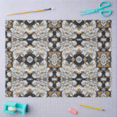 Modern Zwart Wit & Goud Bloemen Tissue Papier (Craft)