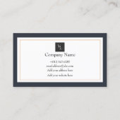 Modern Zwart Wit Goud Dank u Kaart Visitekaartje (Achterkant)