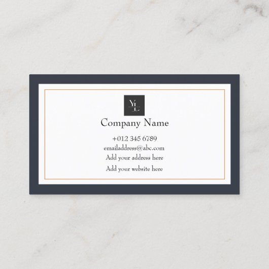 Modern Zwart Wit Goud Dank u Kaart Visitekaartje (Achterkant)