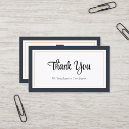 Modern Zwart Wit Goud Dank u Kaart Visitekaartje