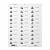 Modern Zwart & Wit Goud Kerstboom Party Etiket (Full Sheet)