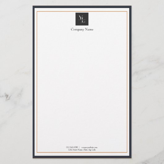 Modern zwart-wit goud met zakelijke Logo Briefpapier (Voorkant)