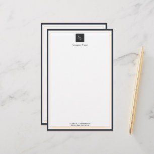 Modern zwart-wit goud met zakelijke Logo Briefpapier